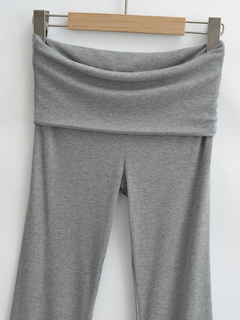 Women's 2024 Stylish Flare Bodycon Pants - Double-Layer Waist, Slimming Fit, Multiple Colors