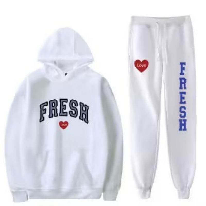 Осень/Зима 2023, новое корейское издание, красивый стильный дизайн, свободные повседневные спортивные штаны в форме сердца, комплект из двух предметов с надписью Love