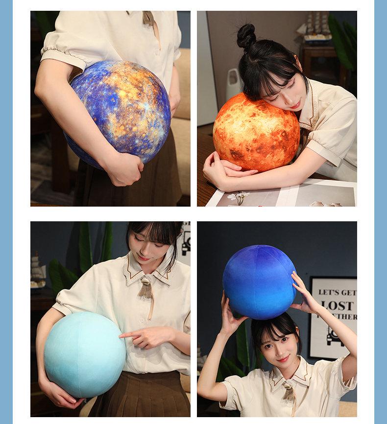 3D плюшевые подушки Земля, Луна, Марс и Солнце - развивающие сферические игрушки