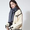 ONSZ Fine Wool Cashmere Check Logo Double-Sided Muffler