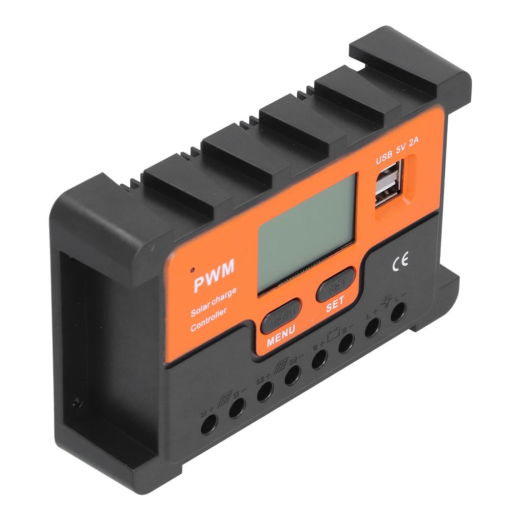 Solar Charge Controller 12V/24V 30A Circuit Protection Dual USB Interface Paremeter Adjustable LCD