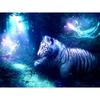 Полный круглый дрель Алмазная вышивка Молодой белый тигр DIY Алмазная картина Вышивка крестом Горный хрусталь
