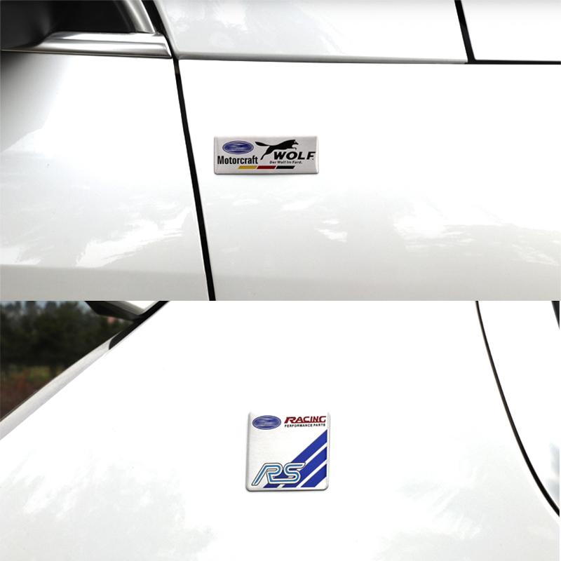 Car Styling Sticker 3D Aluminum Tail Emblem Badge Body Decal For Ford ST Line Focus Mustang Fiesta Puma Ranger Kuga MK7 MAX F150 CVX1116U
