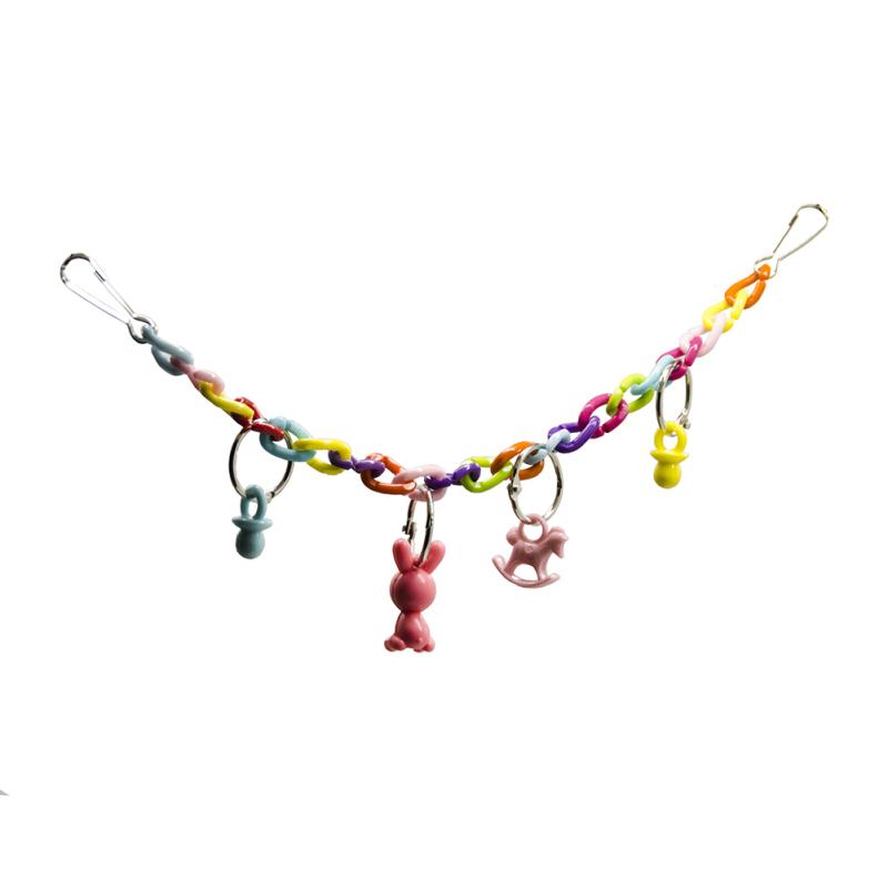 Красочная акриловая клетка для попугая-мостика, забавные товары для домашних животных, игрушки, подвесные аксессуары, качели, игрушки, цепочка