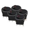 5 Pieces Car Pushbutton Switch 12V ON/OFF Luminescence Toggle Switches Round Rocker Dot Switch LED Light Waterproof