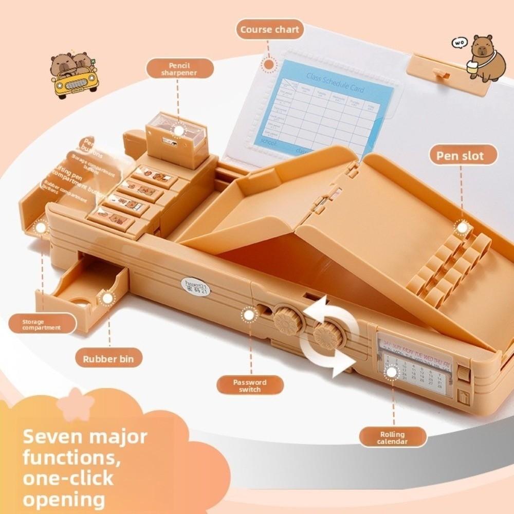 Многофункциональный пенал с кодовым замком, большой вместимости, двухслойный, для девочек