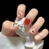 Artificial Nails Wearable Nail Pattern Novel Fake Nail Patch Cherry Flower Heart Red Removable