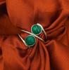 Кольцо ручной работы с малахитом и драгоценным камнем из стерлингового серебра 925 пробы NST-J2H4302
