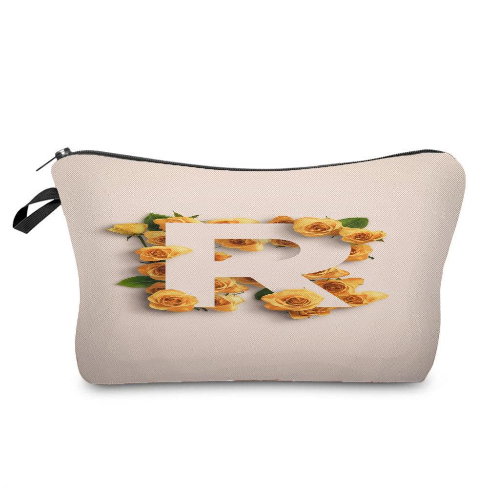 Women Cartoon English Alphabet Print Cosmetic Bag Toiletries Organize Travel Storage Case 6707 KTB