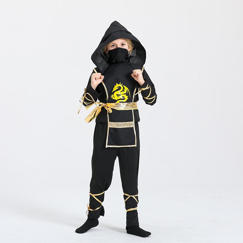 New Kids Cosplay Costume Naruto Anime Performance Outfit Samurai Ninja Clothing Halloween Role Play Set