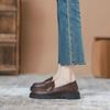 Authentic Leather British Style Small Leather Shoes Spring New Thick Bottom Slip-on Soft Bottom Shoes All-Match Loafers