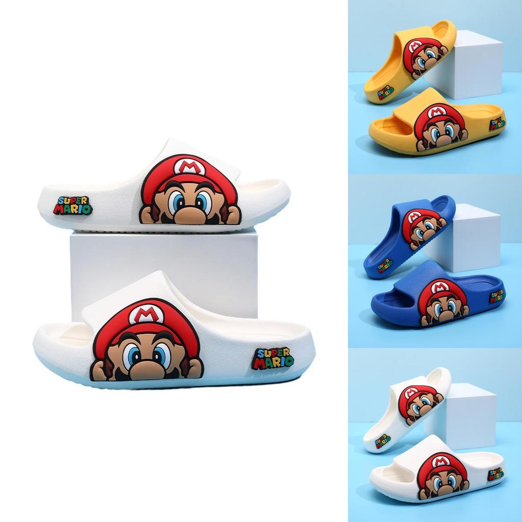 Детские тапочки Марио с крутым мультяшным дизайном для мальчиков, летние, для дома, с нескользящей мягкой подошвой.