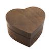 Шкатулка для украшений в форме сердца из орехового дерева, коробка для хранения колец с бархатной подкладкой, гладкая полированная поверхность, для свадеб, предложений, футляр для колец