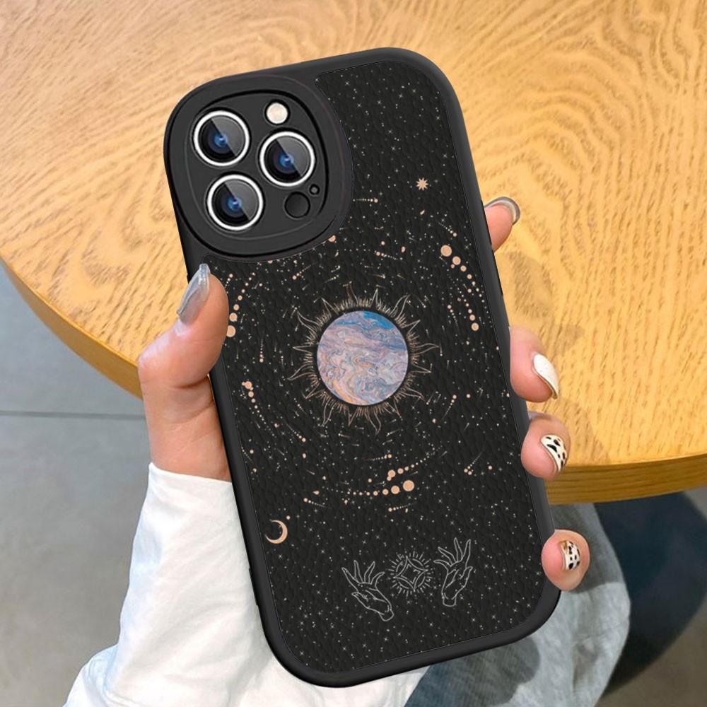 Роскошный чехол для телефона Луна Звезда Цветок Жесткая Кожа Для iPhone 18 14 13 12 Mini 11 14 Pro Max Xs X Xr 7 8 Plus Fundas