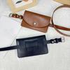 Detachable Waistband Waist Bag Flap PU Leather Coin Purse Waist Belt With Bag  Small Square Pouch