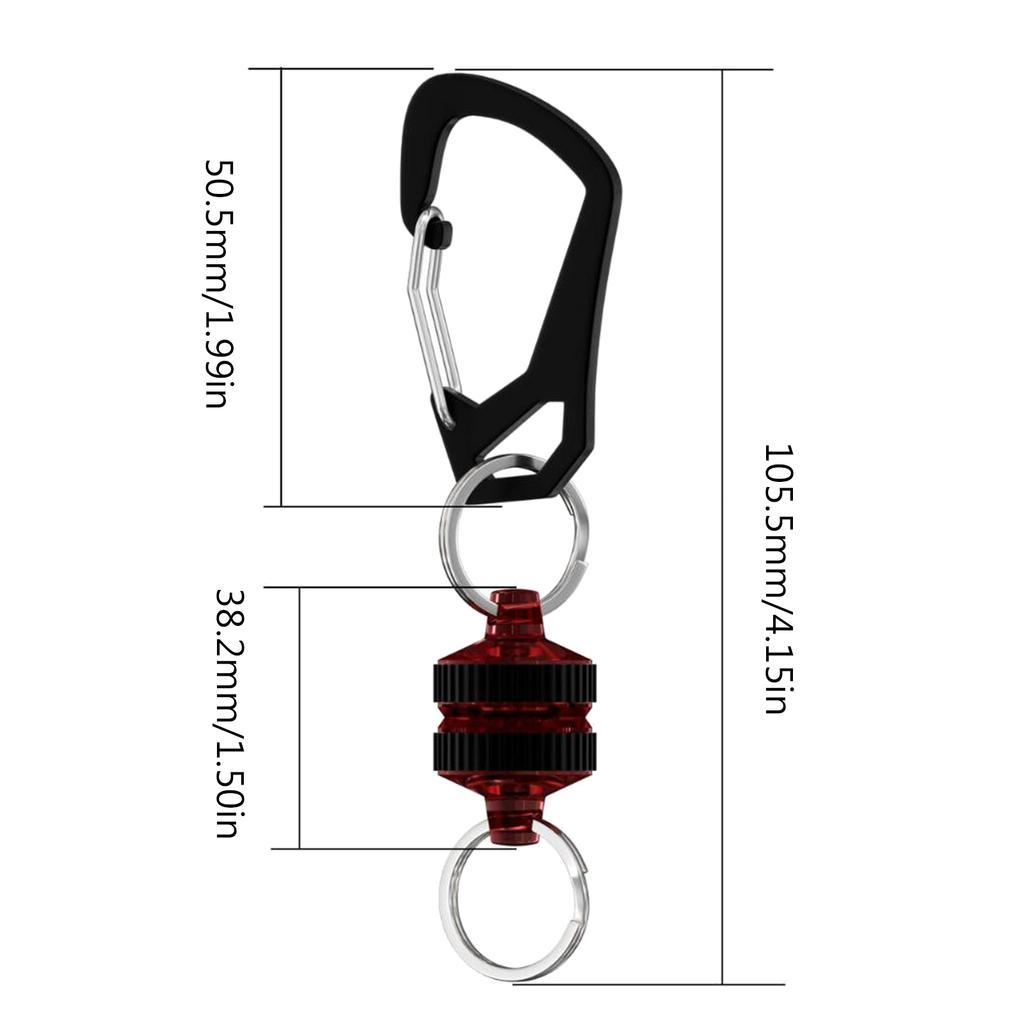 Магнитный держатель для сетки с карабином Инструменты для нахлыстовой рыбалки Сильный магнит Карабин Быстрая пряжка Соединитель для подсачека