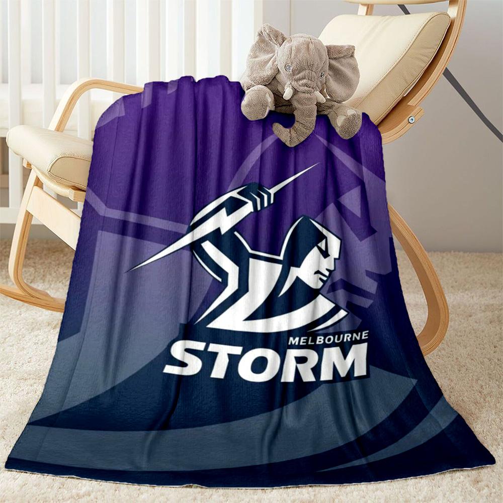 Melbourne Storm Team Logo blankets Suitable for sofas, travel, living rooms also a good gift for friends and family Suitable for all seasons.