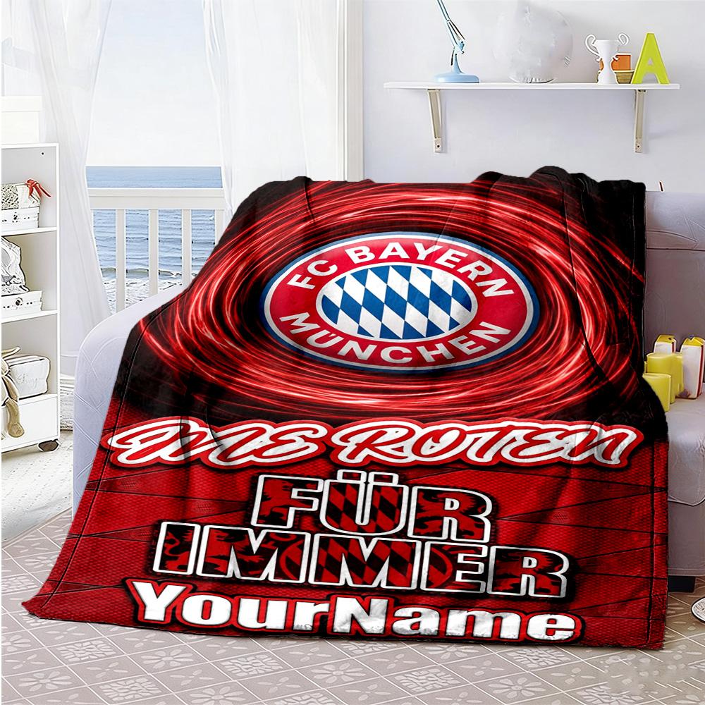 Fc Bayern München 41 Customize Your Name Blanket Throw Personalized Blanket Soft & Cozy Versatile for Chair Livingroom Picnics Living Room