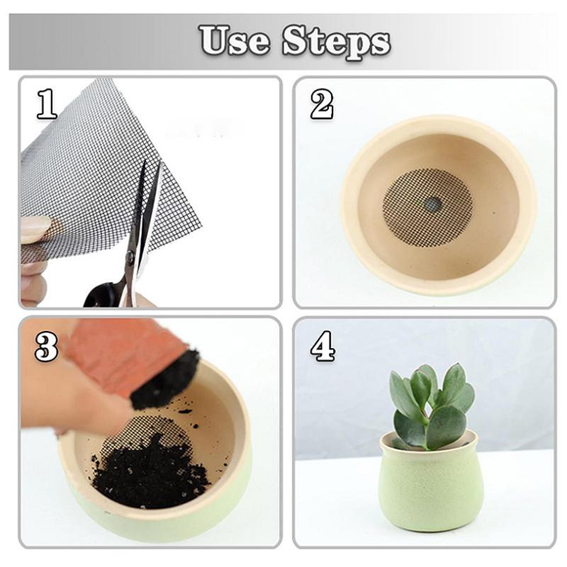 50 шт. сетчатая прокладка для отверстий в горшках, круглая сетка для дренажных отверстий для дна горшка, предотвращает потерю почвы, инструменты для садоводства и озеленения цветочных растений бонсай