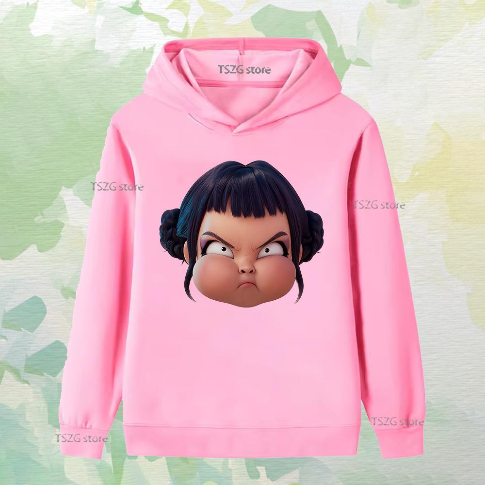 Autumn Single Fun Printed Girl Group Fashion Boy Girl Casual Comfortable Warm Hooded Sweatshirt Children Long Sleeved Clothing