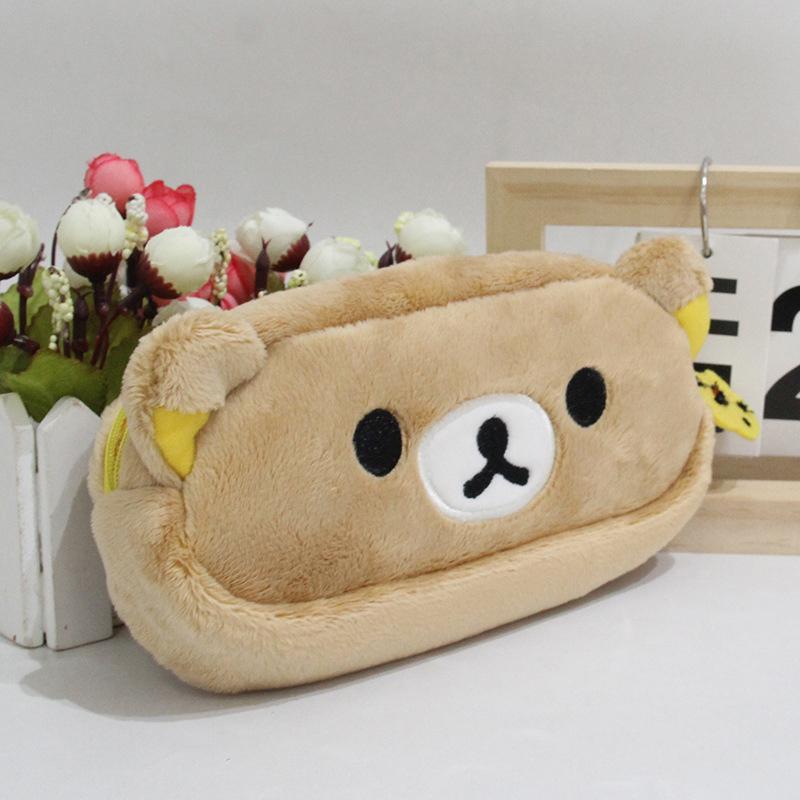 Cute Cartoon Easy Bear Plush Pencil Bag Large Capacity Stationery Storage Bag Gifts
