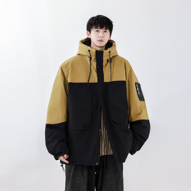 Пуховик мужской средней длины осень-зима новый повседневный модный тренд с капюшоном ветрозащитный теплый красивый пиджак для мужчин