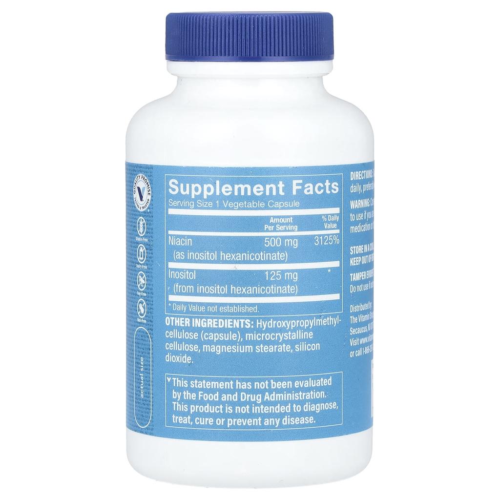 No-Flush Niacin, 500Mg, 100 Veggie Caps