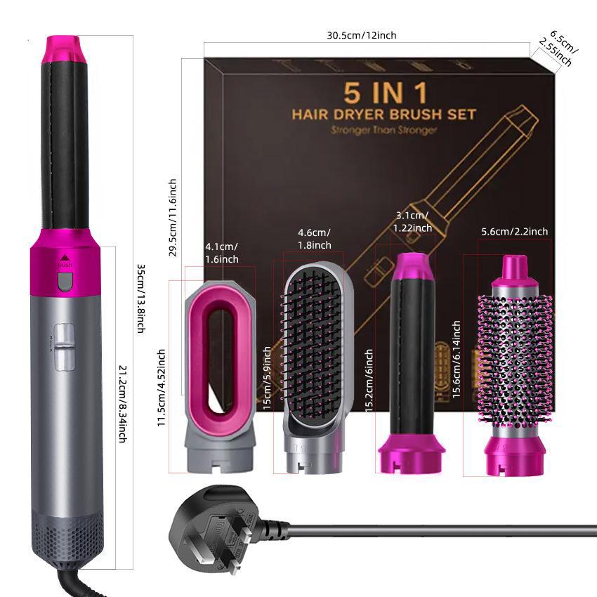 Расческа с горячим воздухом 5 в 1: Многофункциональный автоматический щипцы для завивки, выпрямитель и фен