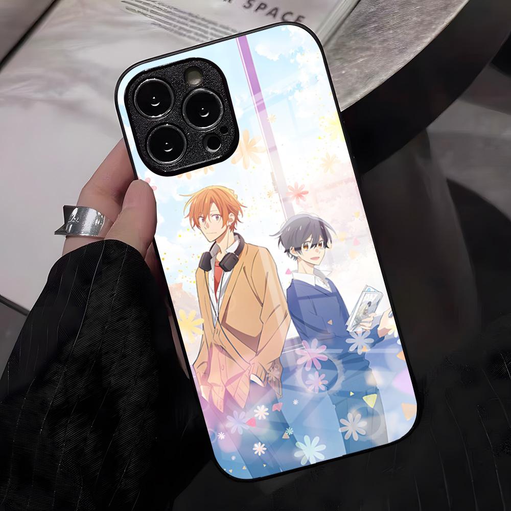 Чехол для телефона с персонажами аниме Сасаки и Мияно для iPhone 17 Pro Max 16 15 14 Pro Max 13 11 X Xs Xr 8 7Plus Стеклянная крышка