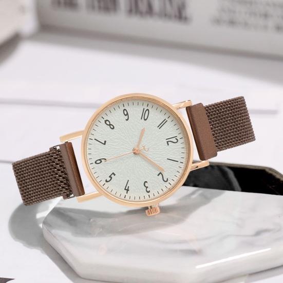 Женские кварцевые часы с круглым циферблатом, магнитным ремешком, без задержки, простой стиль, высокая точность, наручные часы для ежедневных поездок, часы для свиданий