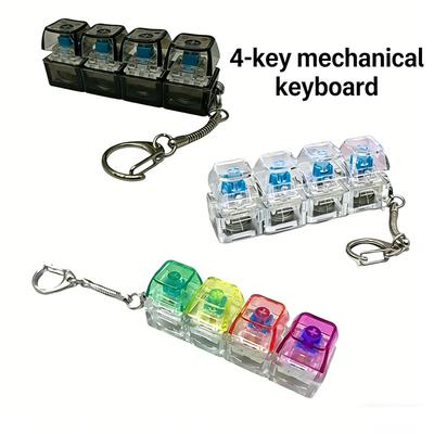 Светодиодный щелкающий брелок-клавиатура Fidget Toy RGB-подсветка – Снятие стресса и тревоги для взрослых и детей Милый светящийся брелок с четким звуком