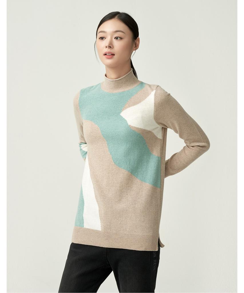 OLIVIALAUREN Color Block Intarsia Pullover_Vocblxwa221