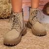 2025 Новые женские армейские ботинки на платформе, винтажные нескользящие ботинки на шнуровке, женские ботинки на молнии с толстой подошвой для мотоцикла, Botas Mujer 43