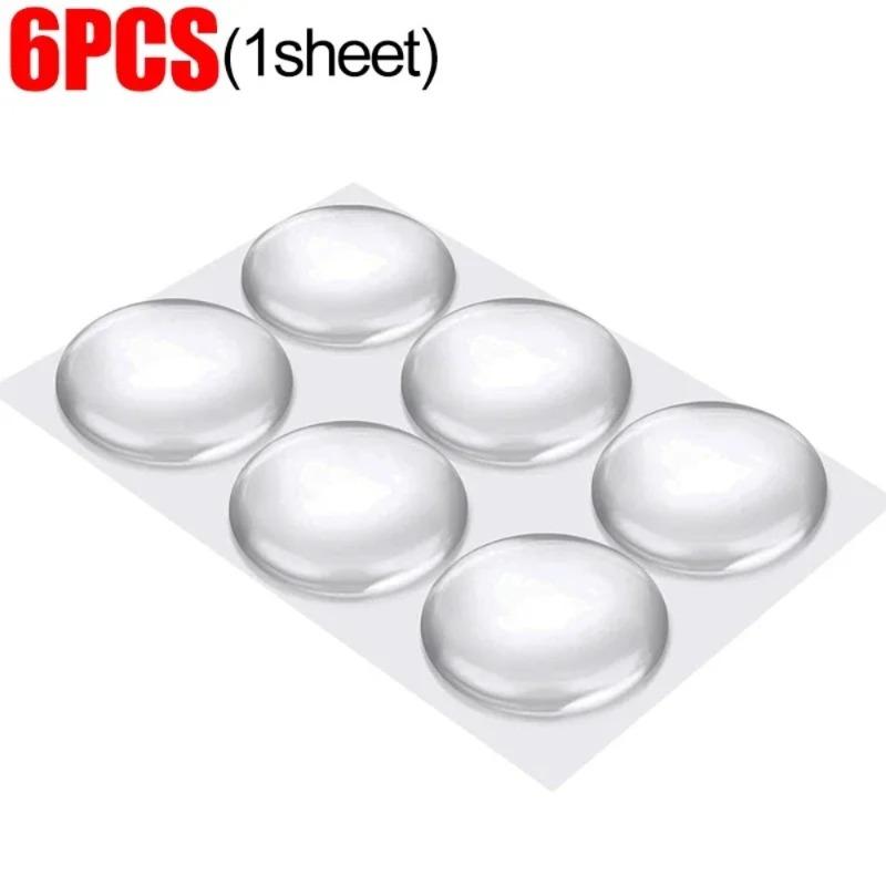 300/6Pcs Self-Adhesive Clear Door Stop Rubber Damper Buffer Cabinet Bumpers Silicone Furniture Dots Cushion Protective Pads
