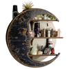 Vintage Display Shelf Fashion Sturdy Stress Relieve Bedroom Wall Hanging Moon Shape Witch Altar Decor