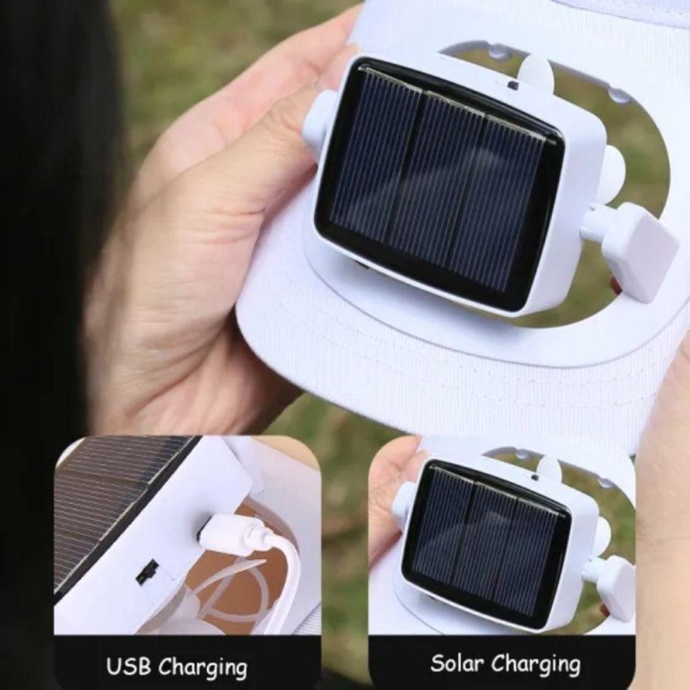 Strong Wind Sunhat with Cooling Fan Korea Style Summer Sun Cap Wide Brim Baseball Cap  Outdoor