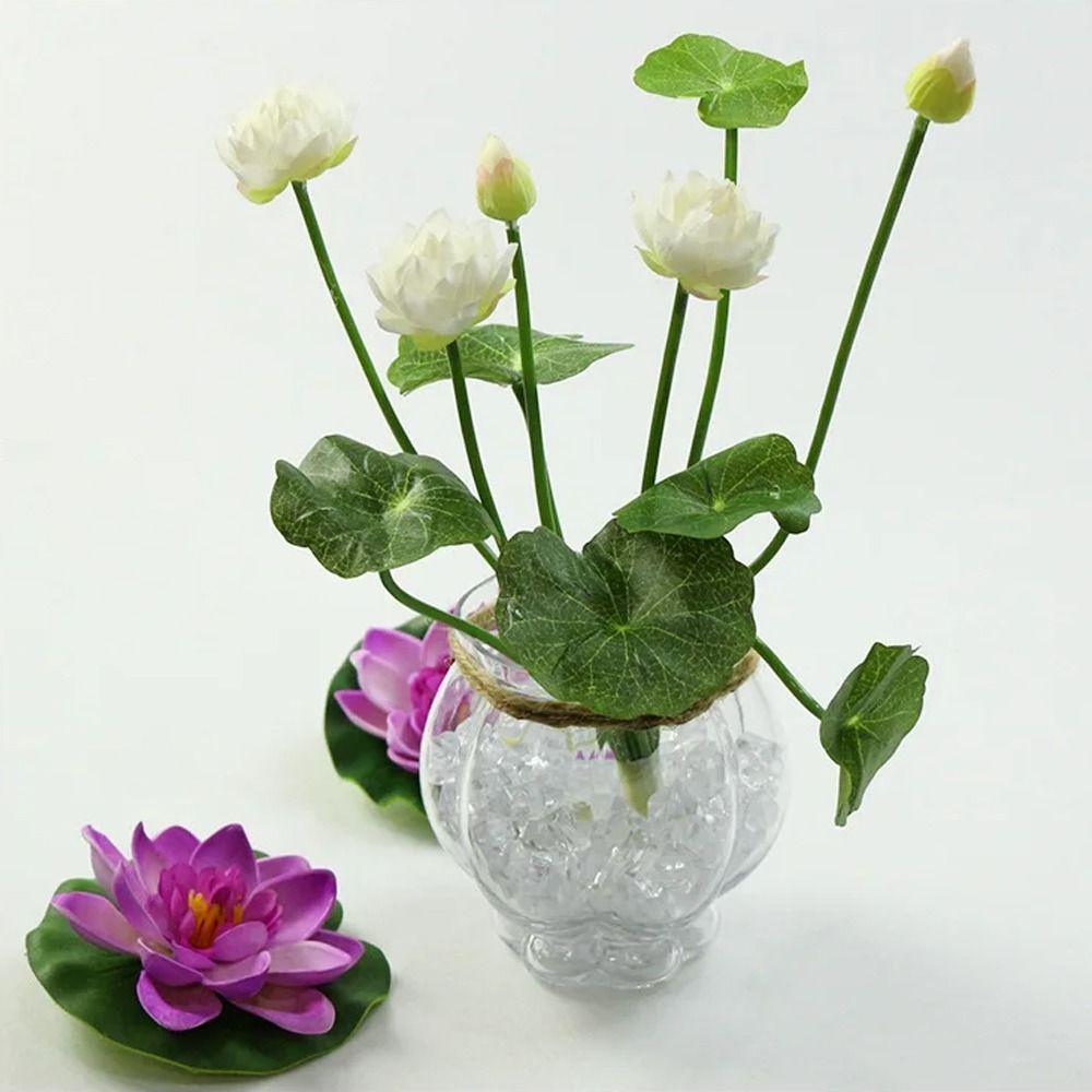 Lifelike Artificial Lotus Flower Plastic Simulation Lotus Fake Flowers Mini Silk Lotus Fish Tank