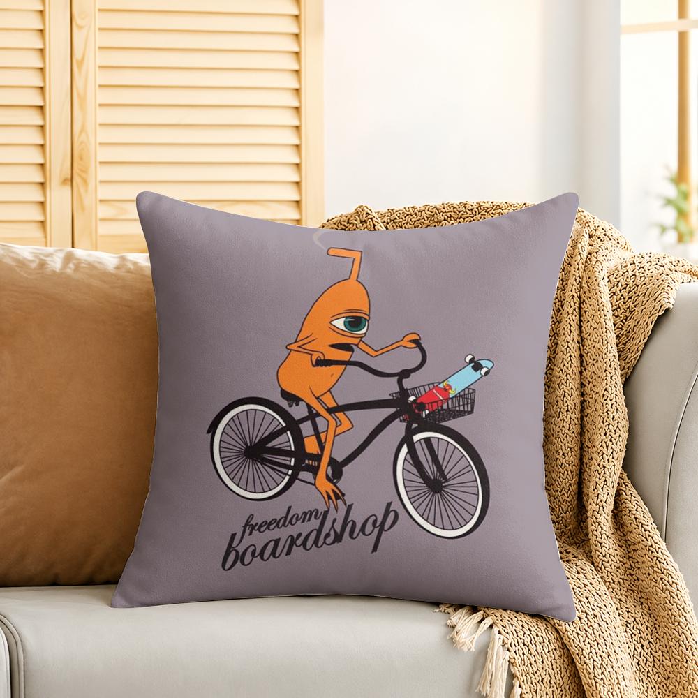 TToy MMachineS SSkateS Cushion Cover Silky Short Plush Invisible Zipper Dustproof Sofa Pillow Case For Home Decor
