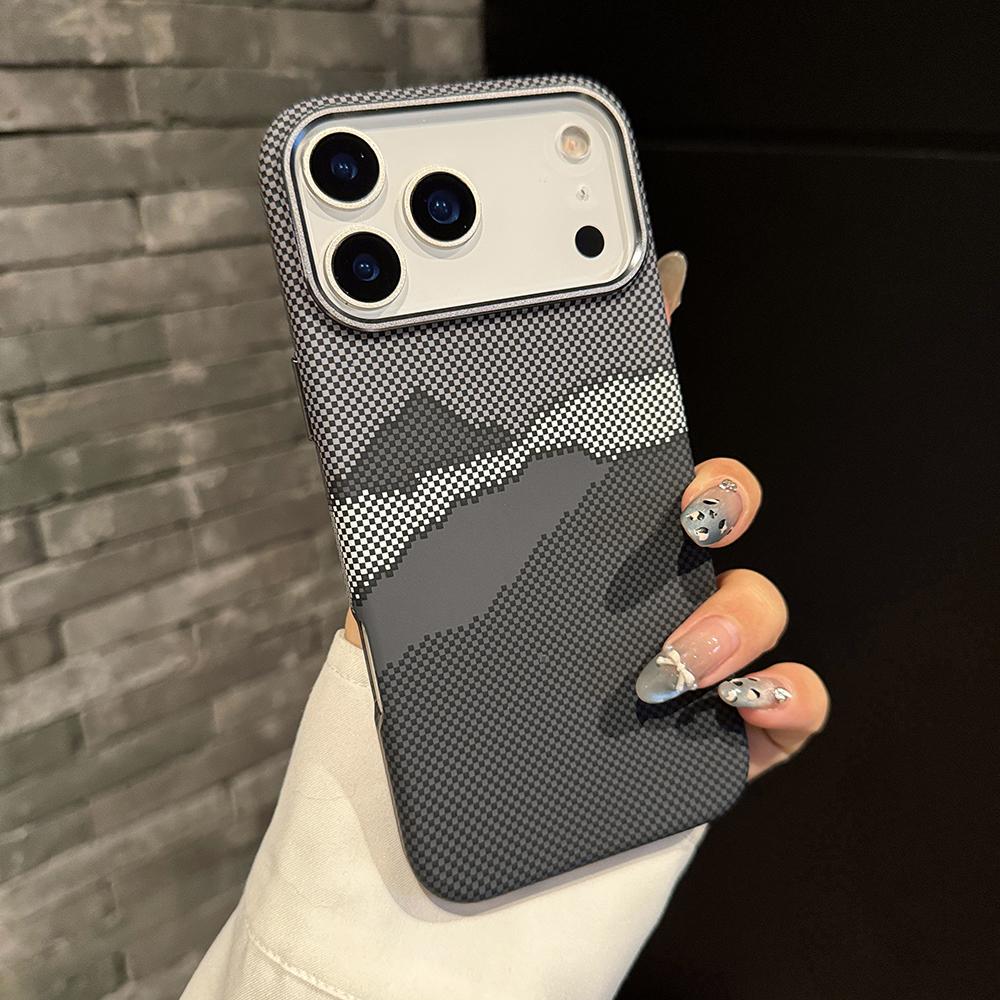 Роскошный Премиальный Чехол из Углеродного Волокна Для iPhone 17 Air 16 15 14 Pro Max Plus С Магнитным Узором Из Сплава Защитная Крышка Рамки Объектива