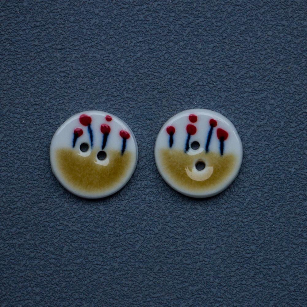 20mm Handmade Ceramic Buttons for DIY Accessories and Jewelry