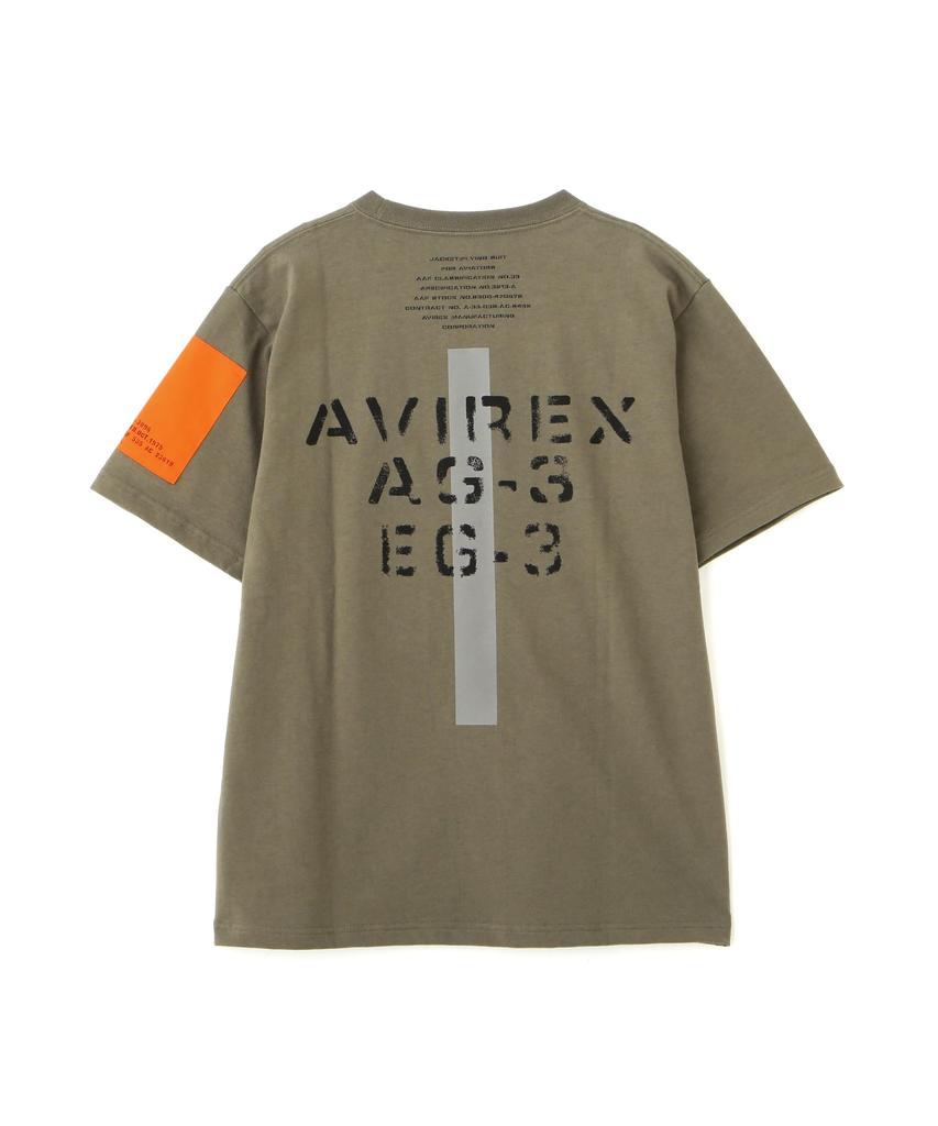 AVIREX REMODEL DESIGN CREW NECK T-SHIRT(WEB&DEPOT Exclusive) olive XL 783-3934025