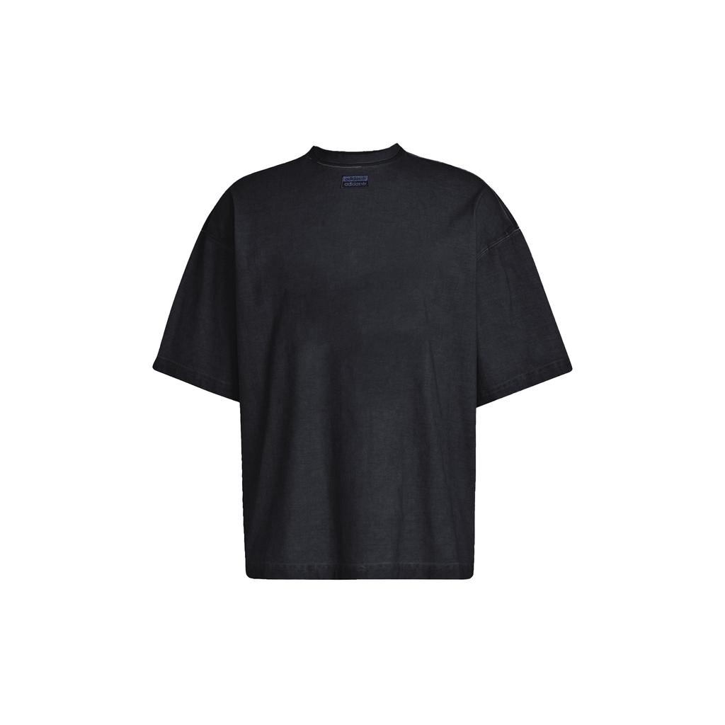 Adidas Оригиналы Свободная спортивная футболка с абстрактной вышивкой и круглым вырезом, мужские топы, черный GN3323