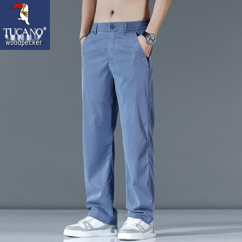 TUCANO Men's Summer Lightweight Ice Silk Straight-Leg Casual Pants