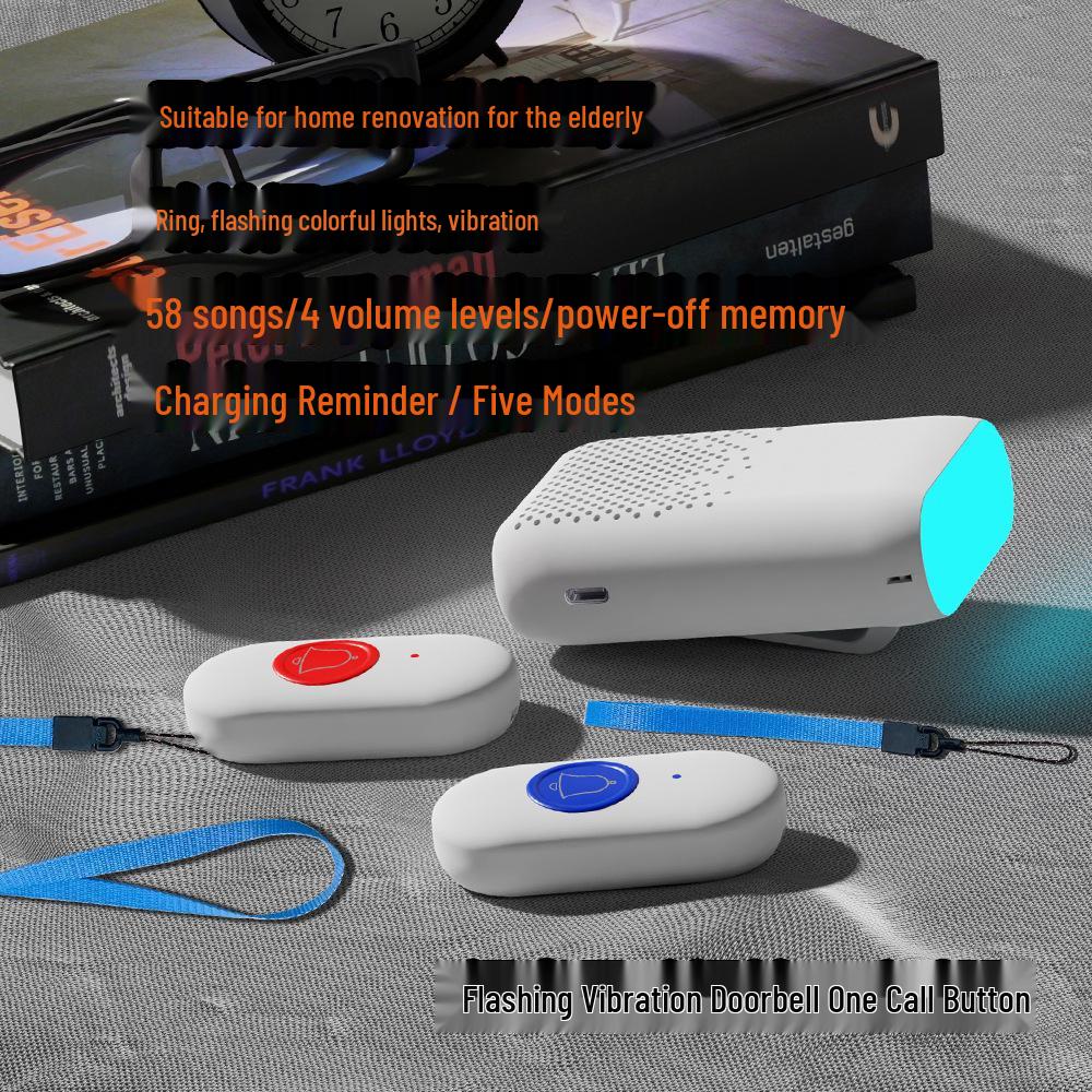 Boying D320 Wireless Emergency Call System: Waterproof Flash Vibration Two-to-One Doorbell for Elderly