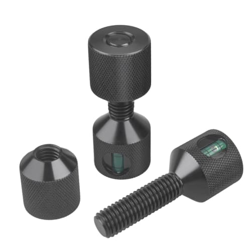 CNRAQR 1-1/20.3 Cm 2-Hole Pin Integrated Level, 6061 Aluminum 2-Hole Flange Alignment Pins, Anodized Black Oxide Finish, Pack of 4