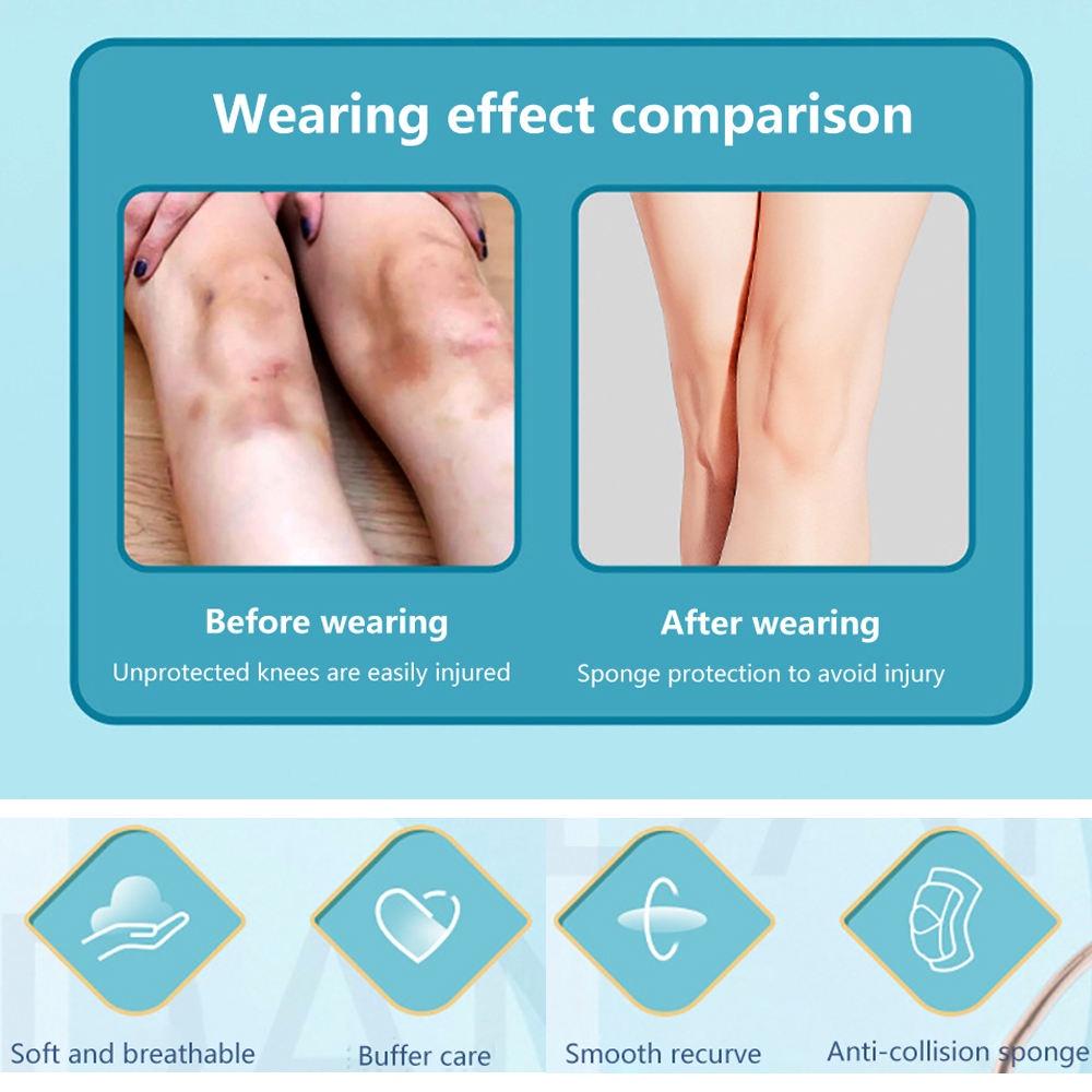 1 пара спортивных компрессионных наколенников, защита колена для танцев, утолщенная губка, поддержка колена для волейбола, йоги, балета