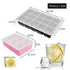 6/15 Grid Big Square Ice Cube Trays Flexible Silicone Ice Cube Molds with Lid Stackable Ice Cube Maker for Freezer Containers