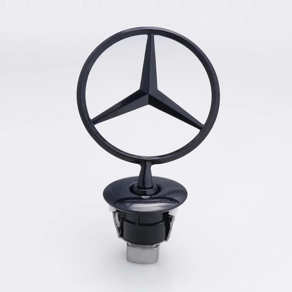CEV5 3D Car Front Bonnet Hood Emblem Round Zinc Alloy Badge For Mercedes Benz C E S Class W204 W205 W212 W213 W211 W220 W222 W223