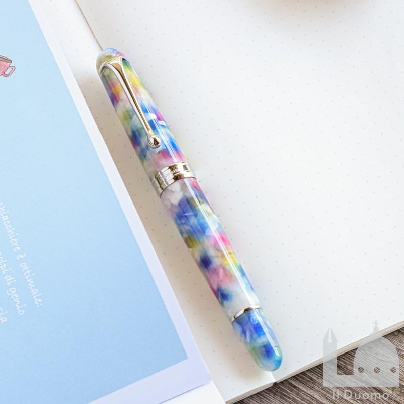 Aurora Fountain Limited Edition of 888 Italian Mysterious Color 18K Piston Extra Fine EF Pen, Pieces, Journey, Burano, CT, Gold, Filler, Nib,
