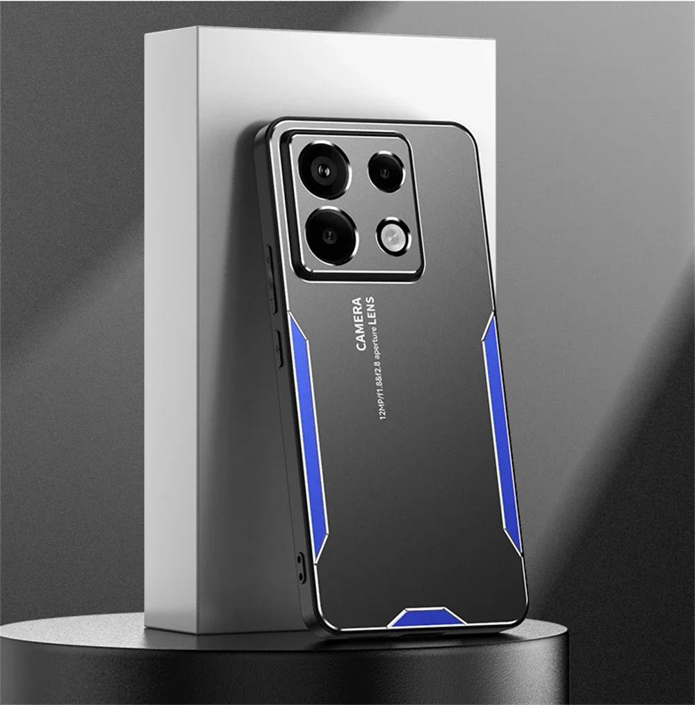 Алюминиевый матовый металлический сплав Чехол для телефона для Xiaomi Redmi Note 14 13 12 11 10 9 8 Pro Plus 5G 13C 12C Ударопрочная защитная крышка